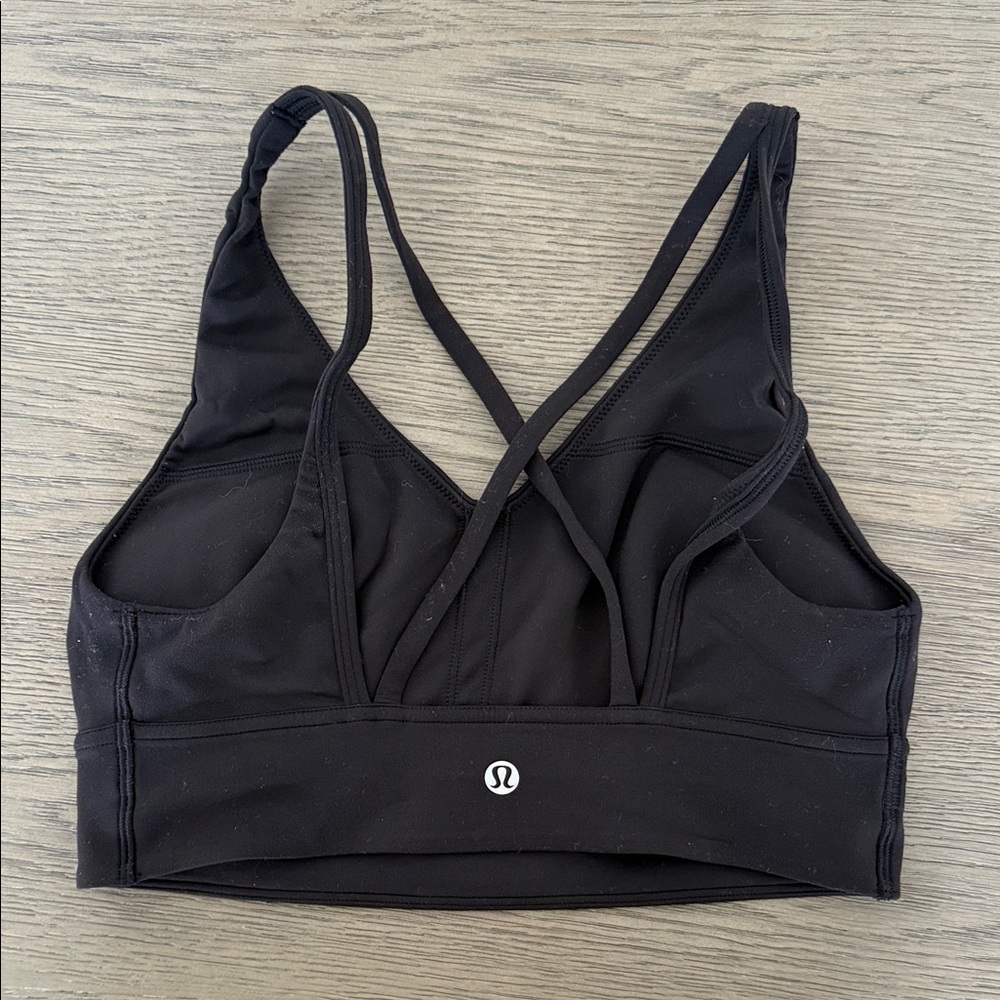 lululemon athletica In Alignment Longline Cross-Back Black Sports Bra B/C Cup